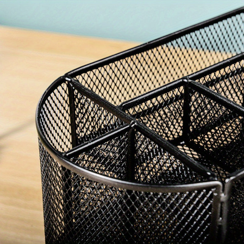 Multi-Functional Mesh Desk Organizer With Drawer - Office Pen And Pencil Holder