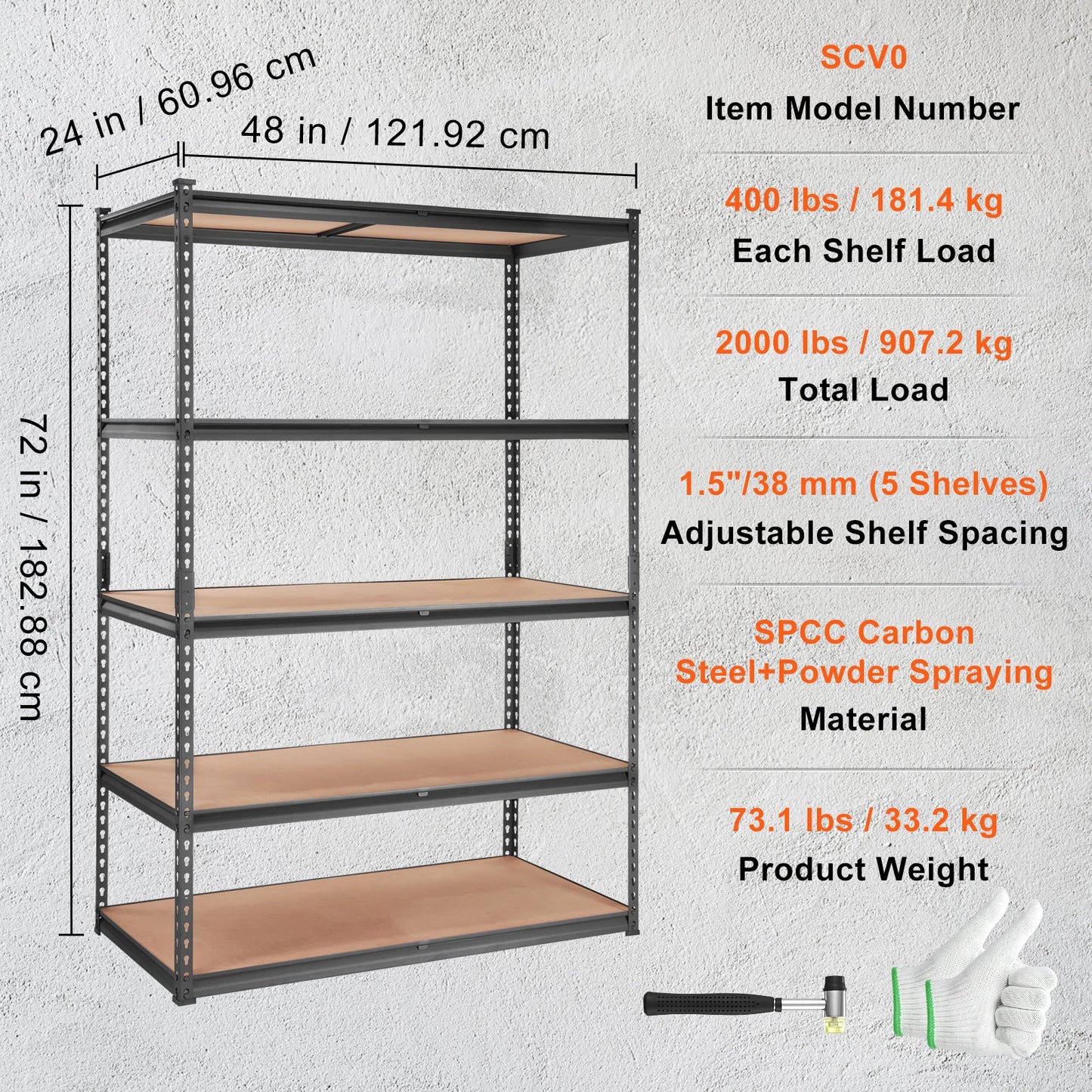 5 Layers Standing Storage Shelving Unit Heavy Duty Organizer