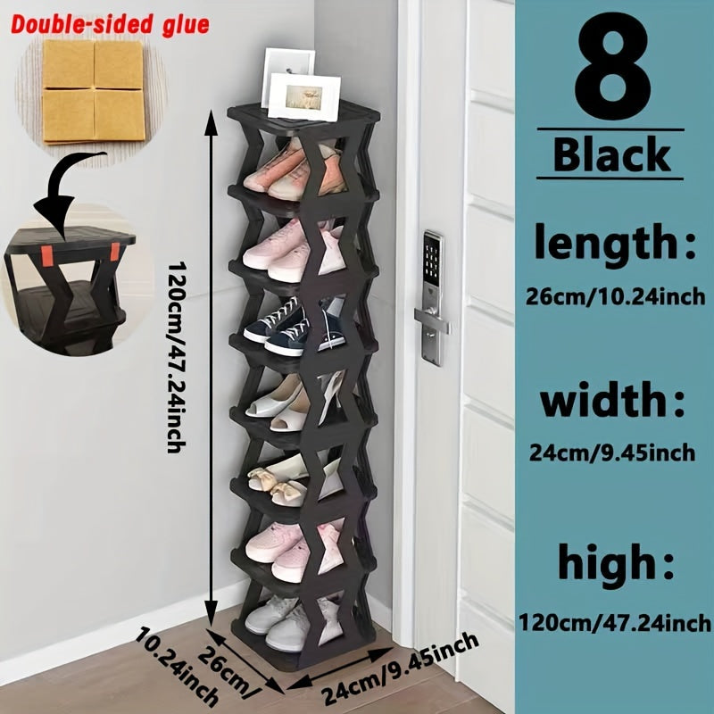 Double Row Shoe Rack, Space Saving Foldable Shoe Rack for And Dormitory