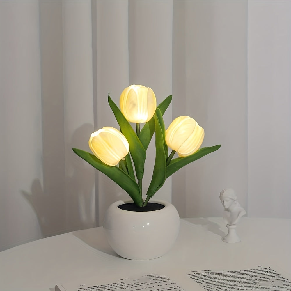 [LED Tulip Night Light] 1pc LED Simulation Tulip Night Light