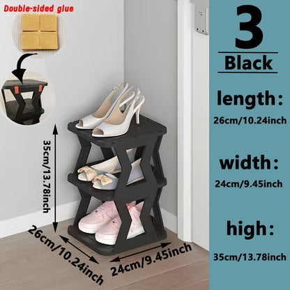 Double Row Shoe Rack, Space Saving Foldable Shoe Rack for And Dormitory