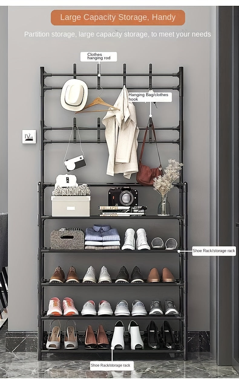 Multipurpose Coat Hanger And Shoe Shelf