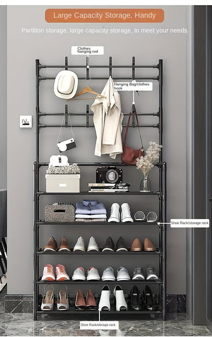 Multipurpose Coat Hanger And Shoe Shelf