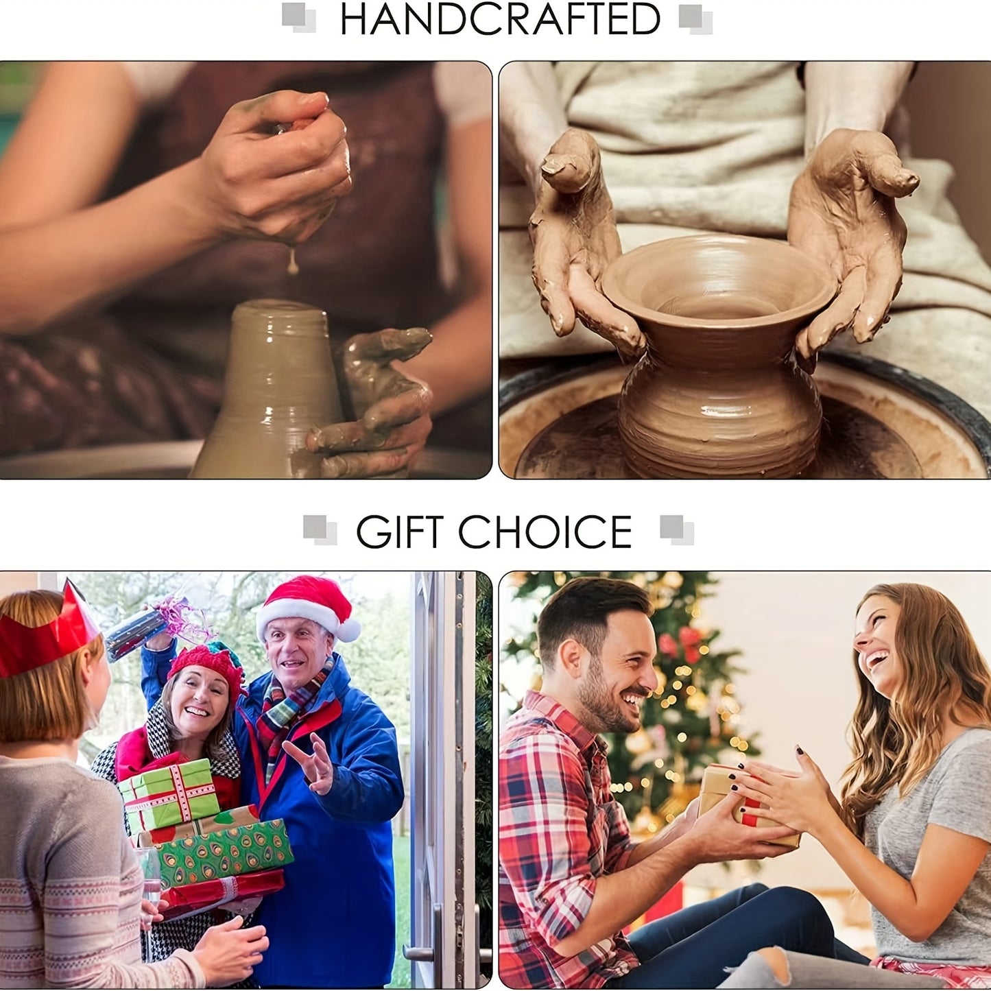 4pcs Boho Style White Ceramic Vase Set