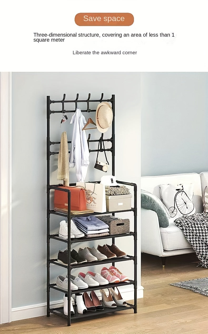 Multipurpose Coat Hanger And Shoe Shelf