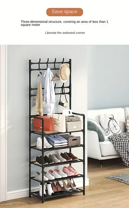 Multipurpose Coat Hanger And Shoe Shelf