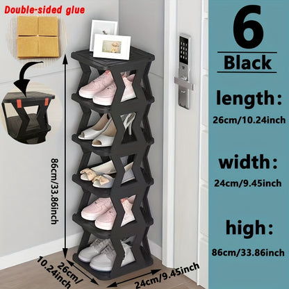 Double Row Shoe Rack, Space Saving Foldable Shoe Rack for And Dormitory