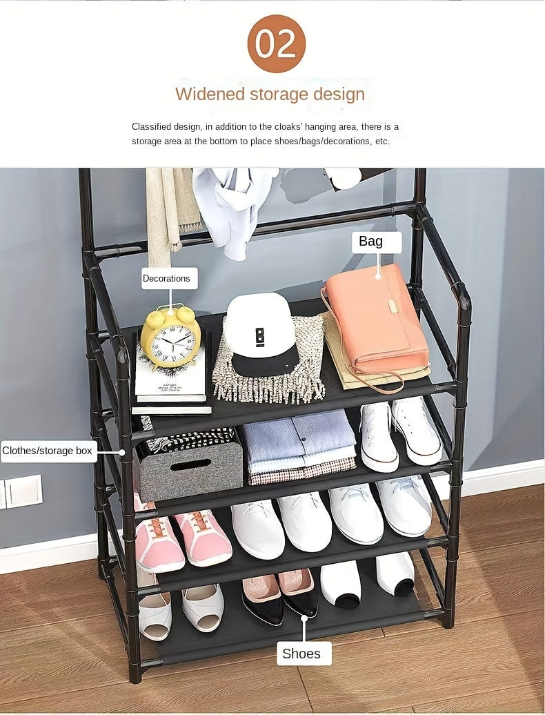 Multipurpose Coat Hanger And Shoe Shelf