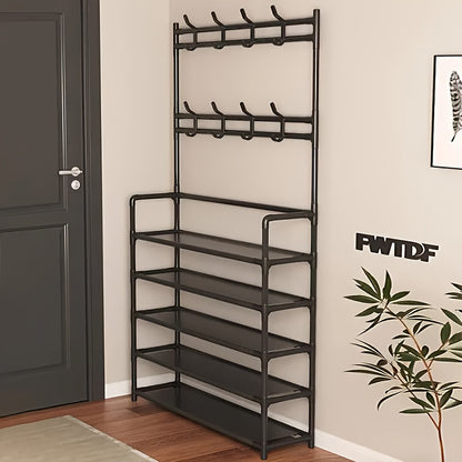 Multipurpose Coat Hanger And Shoe Shelf