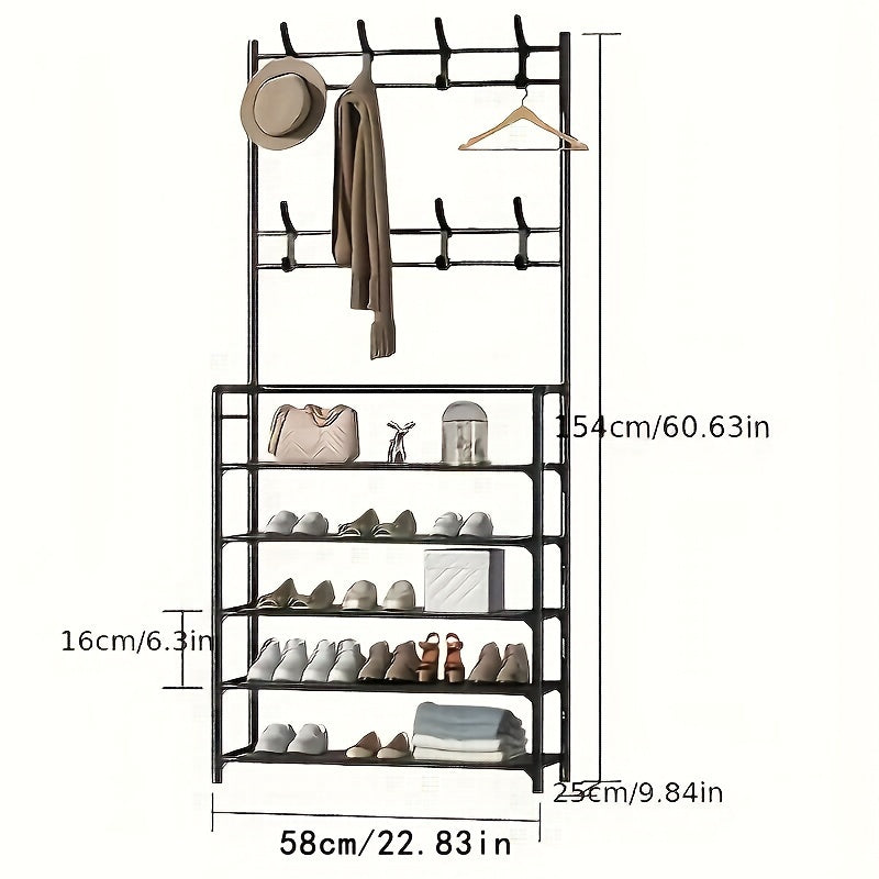 Multipurpose Coat Hanger And Shoe Shelf