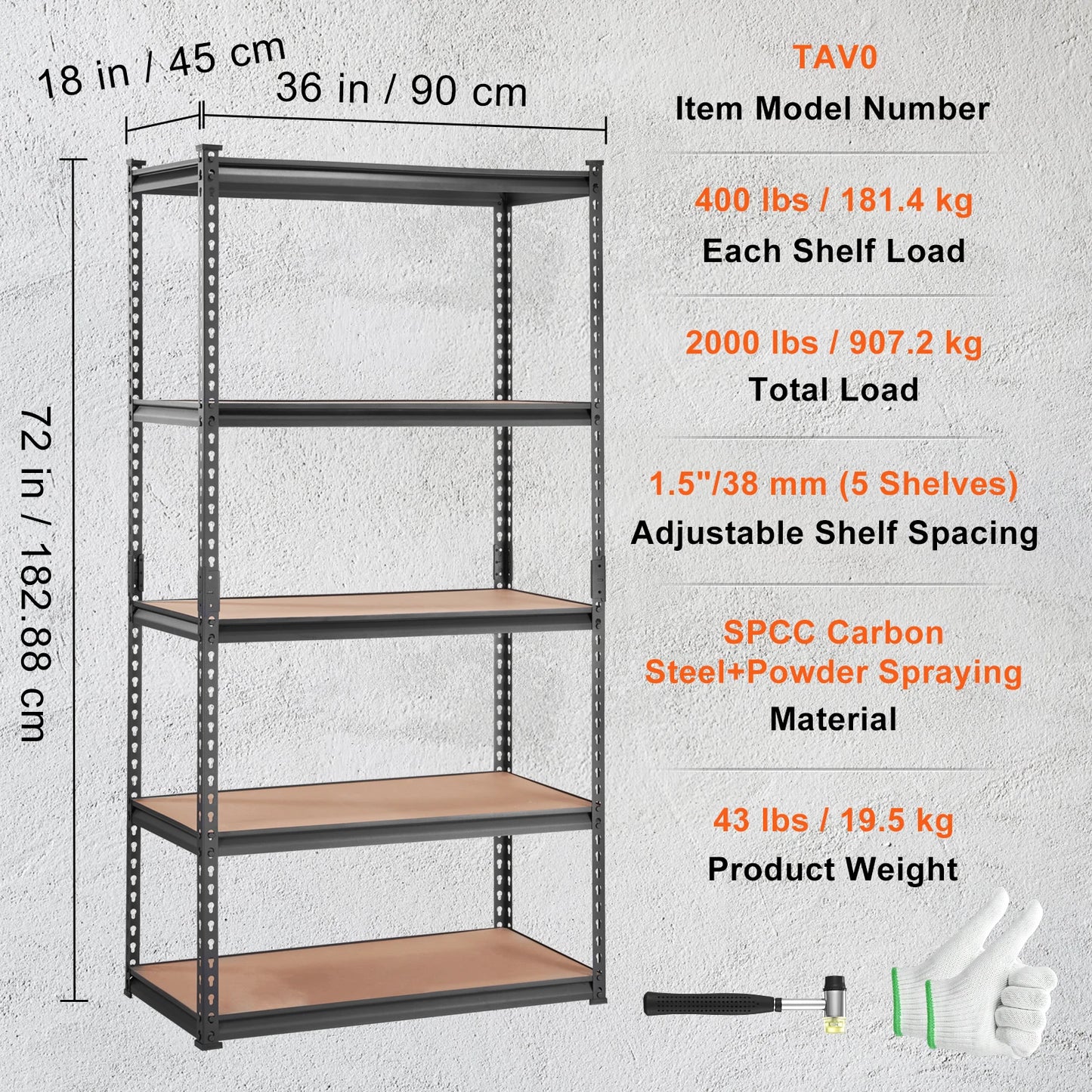 5 Layers Standing Storage Shelving Unit Heavy Duty Organizer