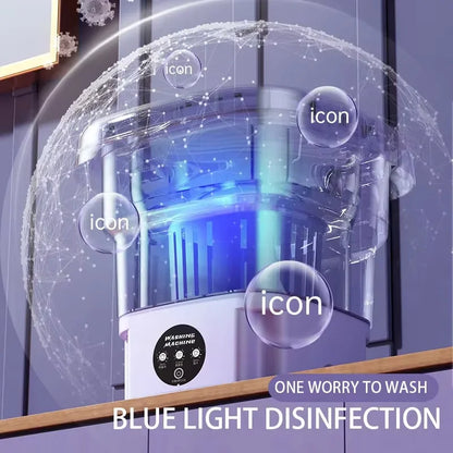 Portable Small Foldable Washing Machine with Spin Dryer For Socks Underwear Panties Washer