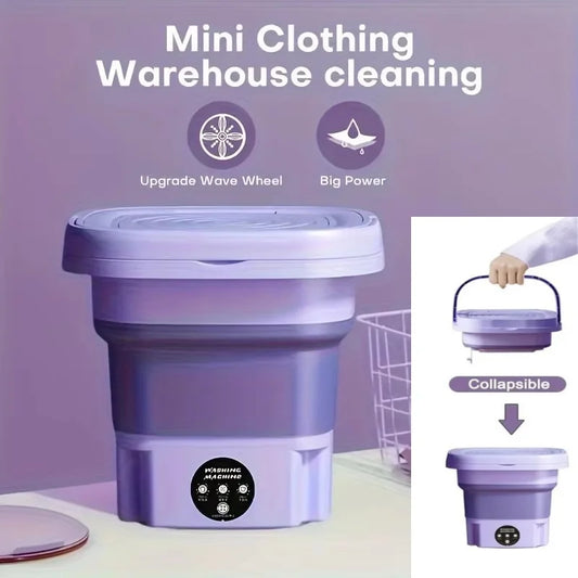 Portable Small Foldable Washing Machine with Spin Dryer For Socks Underwear Panties Washer