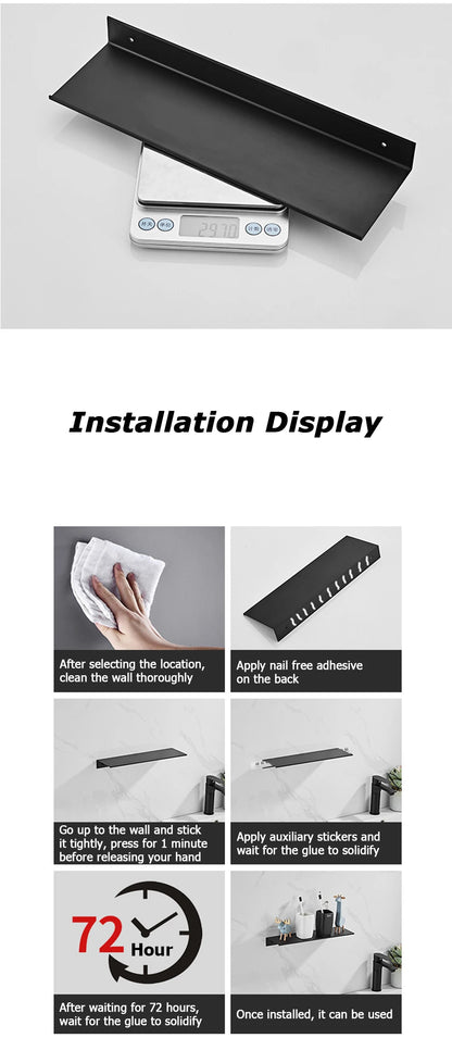 Bathroom Shelf Aluminum Floating Shelves for Wall Mounted Shower