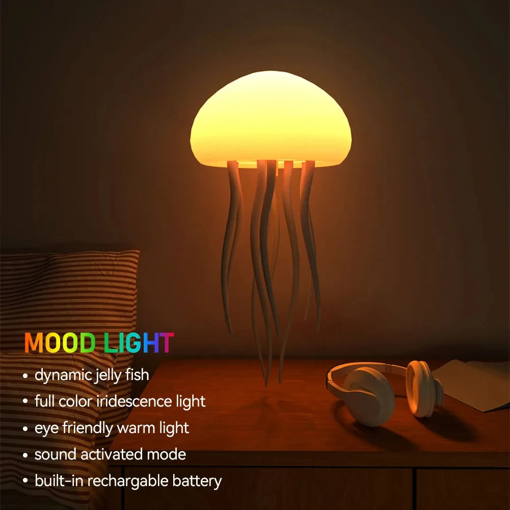 Jellyfish Cartoon LED Nihgt Light Voice Control Gradient Cute