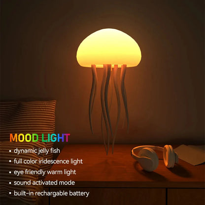 Jellyfish Cartoon LED Nihgt Light Voice Control Gradient Cute