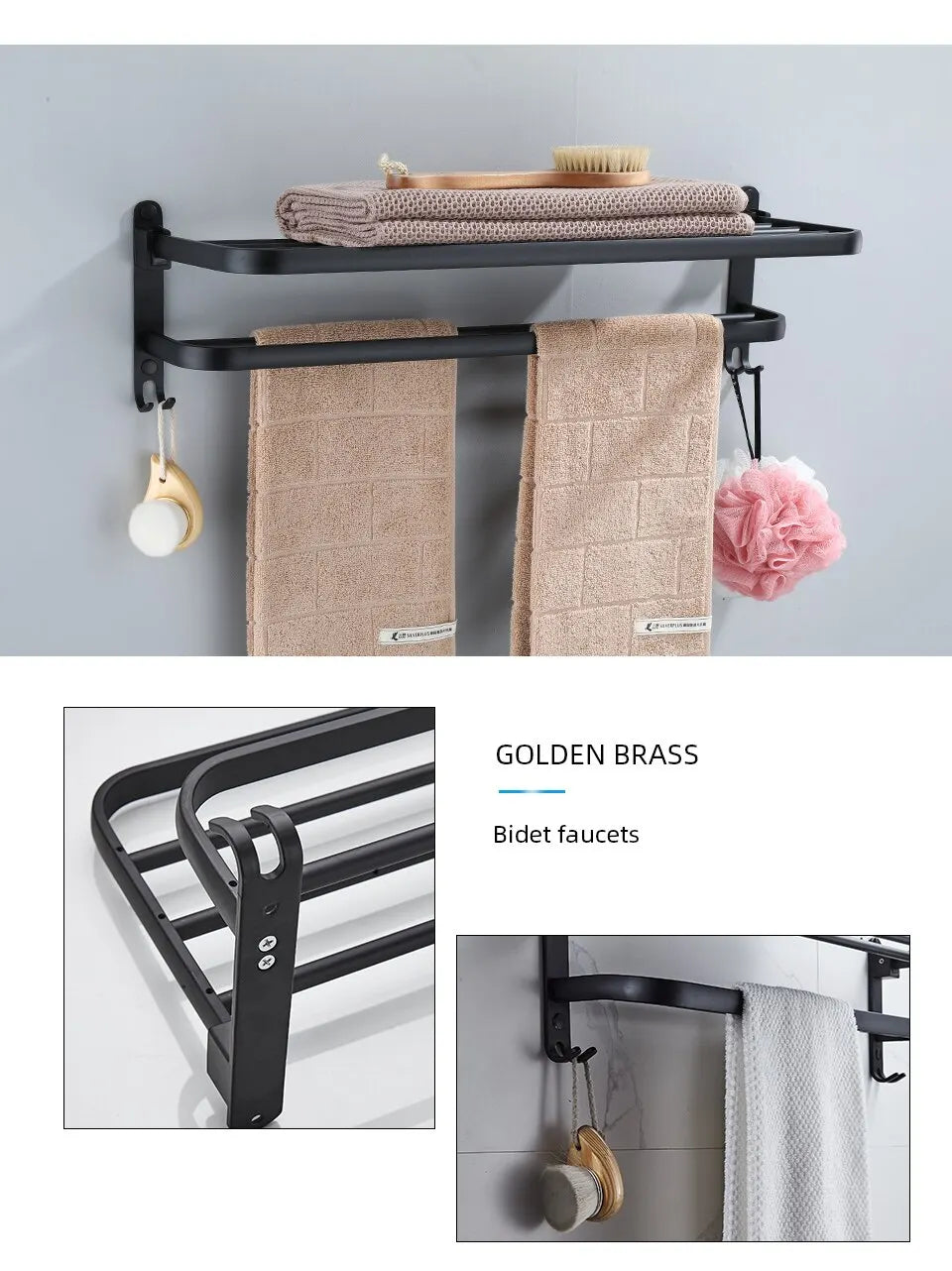 Matte Black 50CM Folding Holder