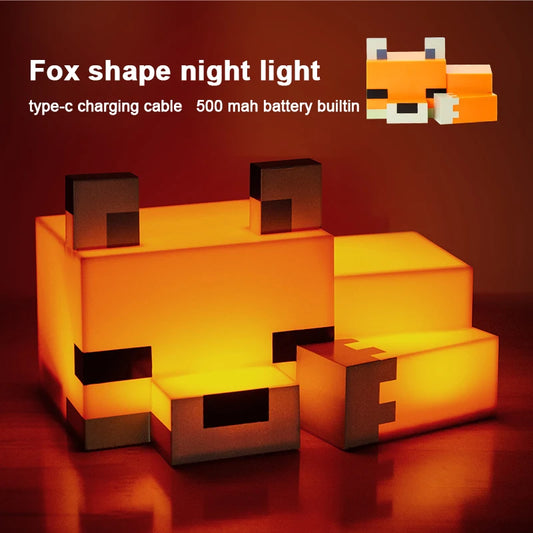 MC Game Cute Fox Night Light Soft Orange Glow