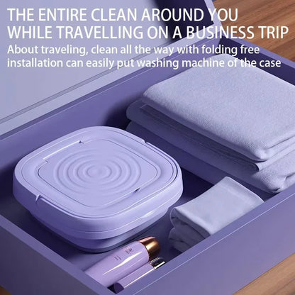 Portable Small Foldable Washing Machine with Spin Dryer For Socks Underwear Panties Washer