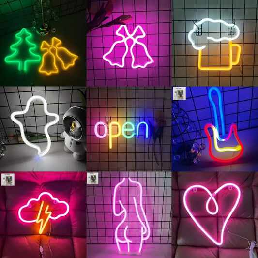 Neon LED Wall Light – USB / Battery Powered