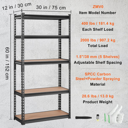 5 Layers Standing Storage Shelving Unit Heavy Duty Organizer