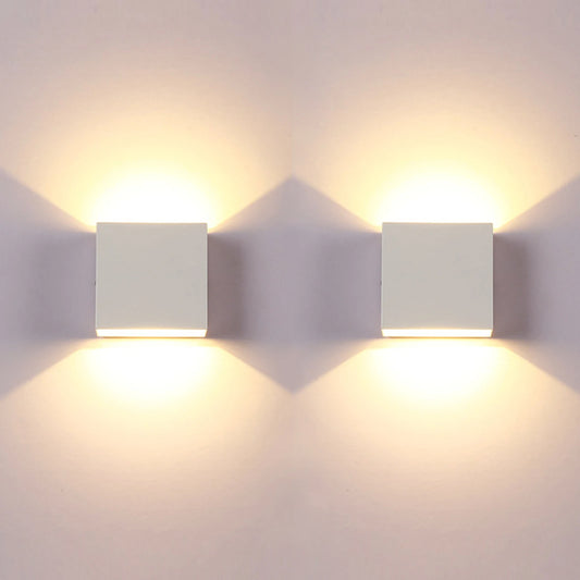 LED Wall Sconces White Up Down Wall Mount Lights for Living Room Hallway Bedroom Decor
