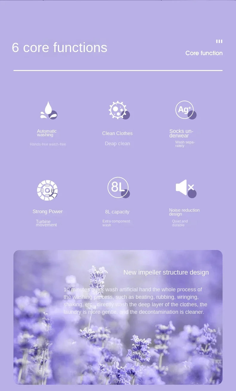 Portable Small Foldable Washing Machine with Spin Dryer For Socks Underwear Panties Washer