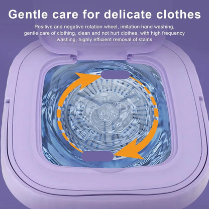 Portable Small Foldable Washing Machine with Spin Dryer For Socks Underwear Panties Washer