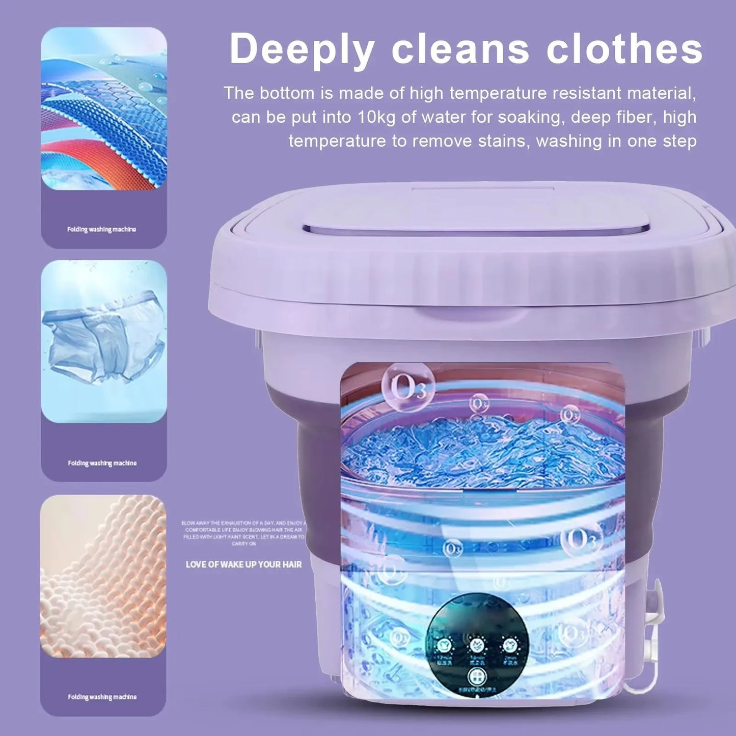 Portable Small Foldable Washing Machine with Spin Dryer For Socks Underwear Panties Washer