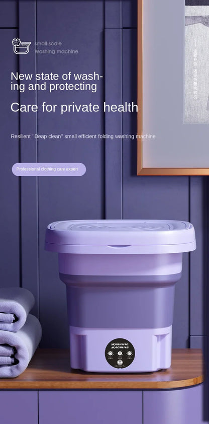 Portable Small Foldable Washing Machine with Spin Dryer For Socks Underwear Panties Washer