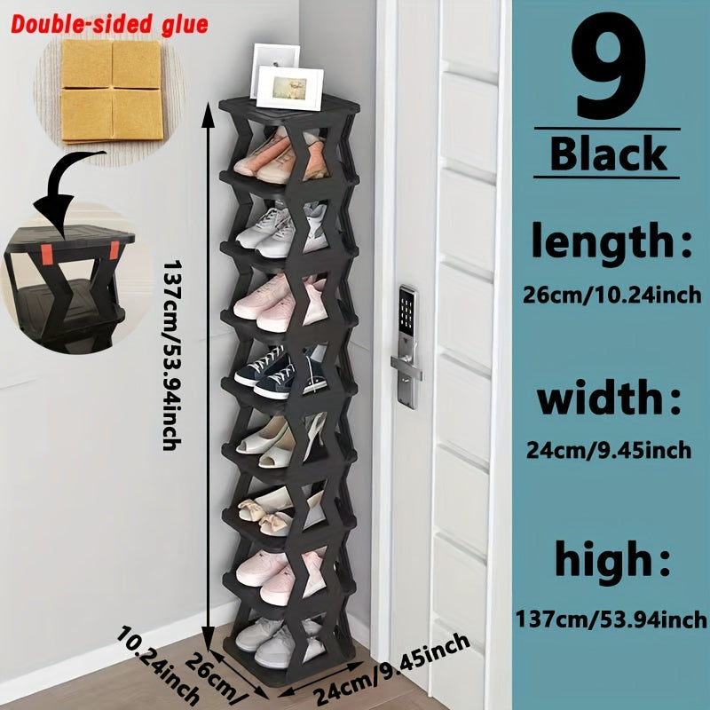 Double Row Shoe Rack, Space Saving Foldable Shoe Rack for And Dormitory