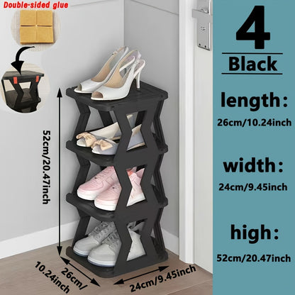 Double Row Shoe Rack, Space Saving Foldable Shoe Rack for And Dormitory