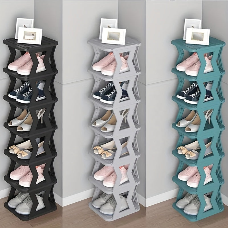Double Row Shoe Rack, Space Saving Foldable Shoe Rack for And Dormitory