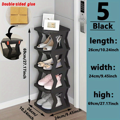 Double Row Shoe Rack, Space Saving Foldable Shoe Rack for And Dormitory