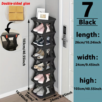 Double Row Shoe Rack, Space Saving Foldable Shoe Rack for And Dormitory