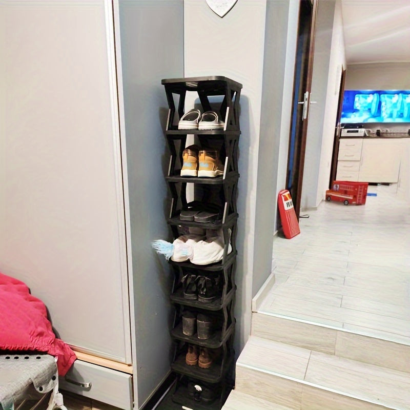 Double Row Shoe Rack, Space Saving Foldable Shoe Rack for And Dormitory