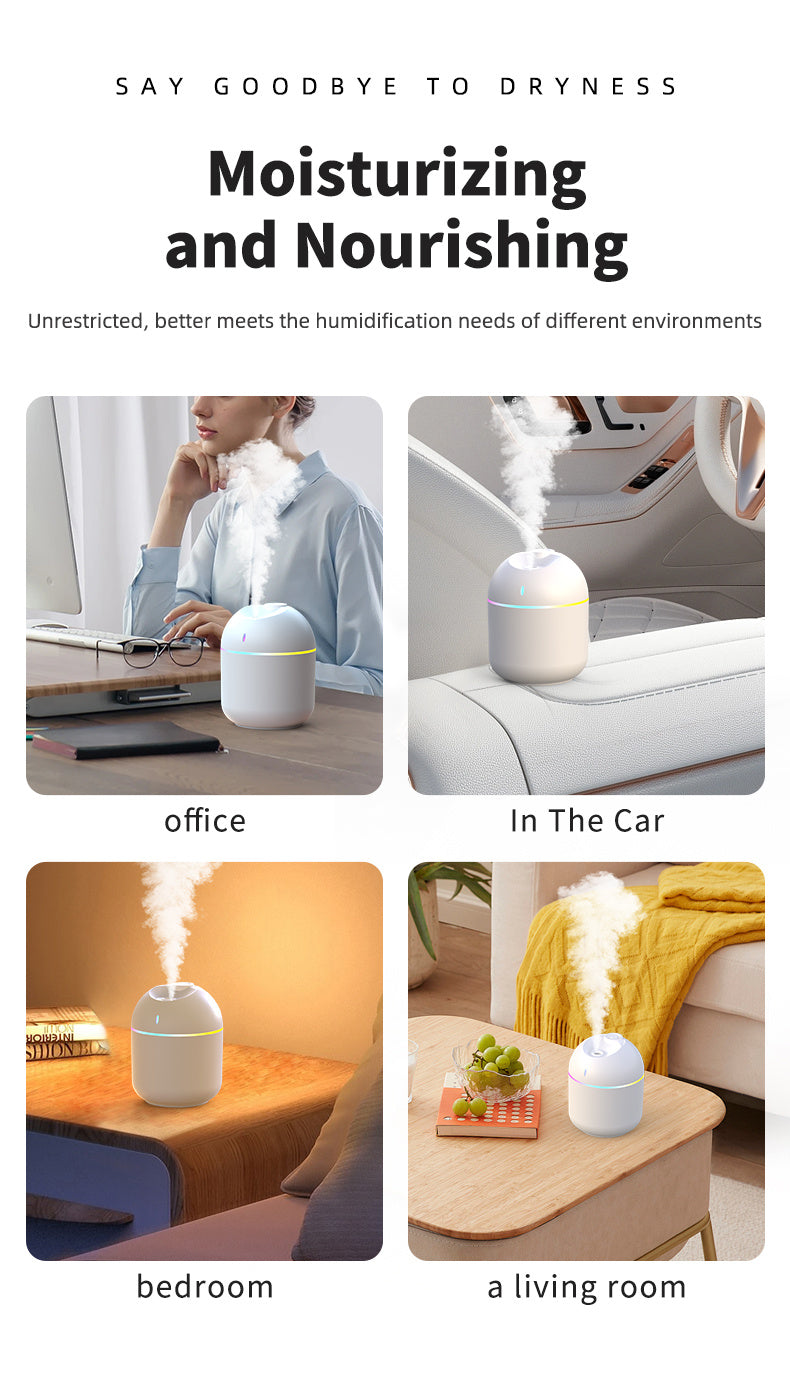 Air Humidifier Cool Mist Aroma Diffuser LED Night Light  power-off protect