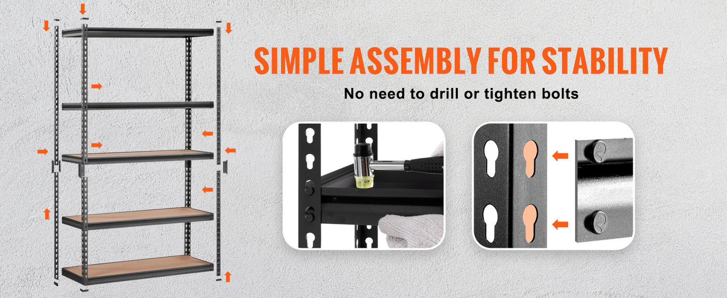 5 Layers Standing Storage Shelving Unit Heavy Duty Organizer